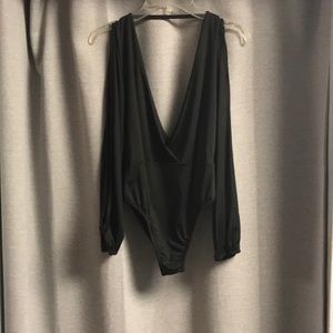 Black Low Cut Body Suit